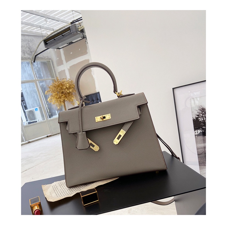 Túi hm size 20, 25 da sần Mã M11 màu đen, màu xám, màu đỏ, hm màu trắng khóa vàng khóa bạc tặng kèm khăn