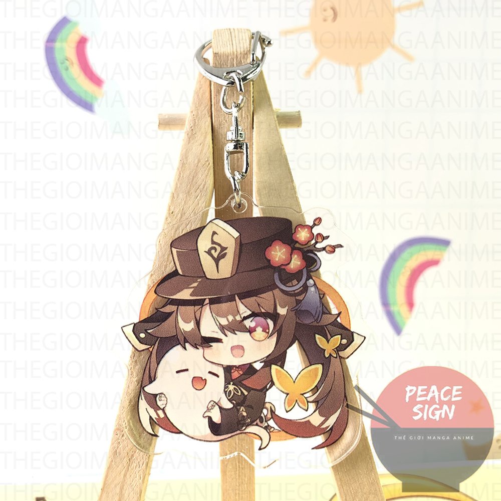 ( Mica trong acrylic ) Móc khóa game GENSHIN IMPACT ver MẶT CUTE chibi anime quà tặng xinh xắn