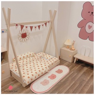 Giường trẻ em hình mái nhà, giường ngủ cho bé bằng gỗ
