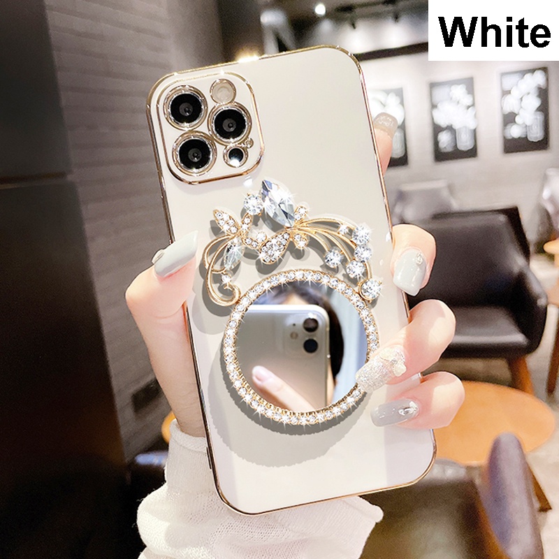 Ốp Điện Thoại Tráng Gương Hình Vuông Cho Xiaomi 11 12 Lite Mi Mix 4 Civi 2 A1 A2 Note 10 Pro Mi 9T 10T 11T 12T 12 Pro Ultra