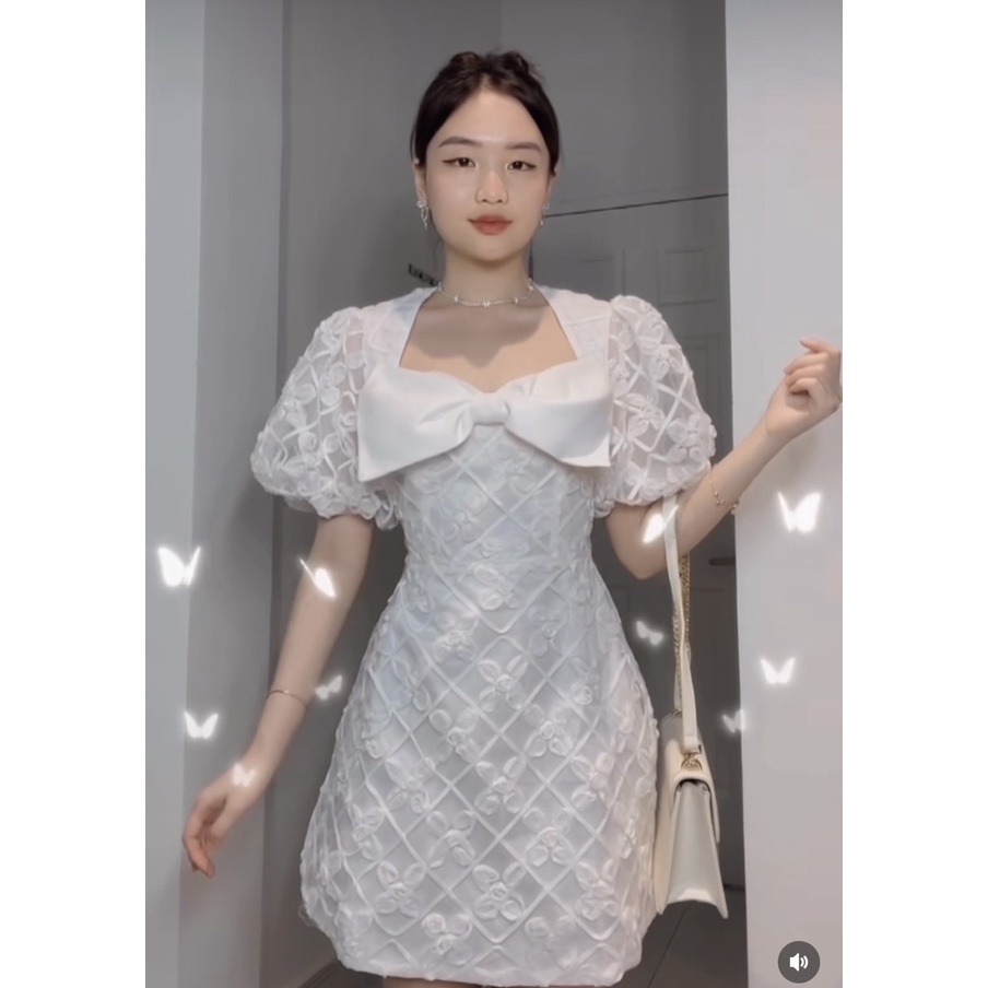 ĐẦM HOA NỔI NƠ NGỰC TAY PHỒNG KHOÉT LƯNG