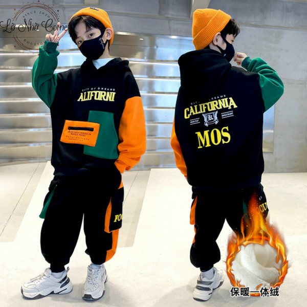 Quần áo bé trai bộ đồ thể thao size đại hiphop cá tính 5/6/7/8/9/10/11/12/13/14/15 tuổi (12-50kg) thời trang cute