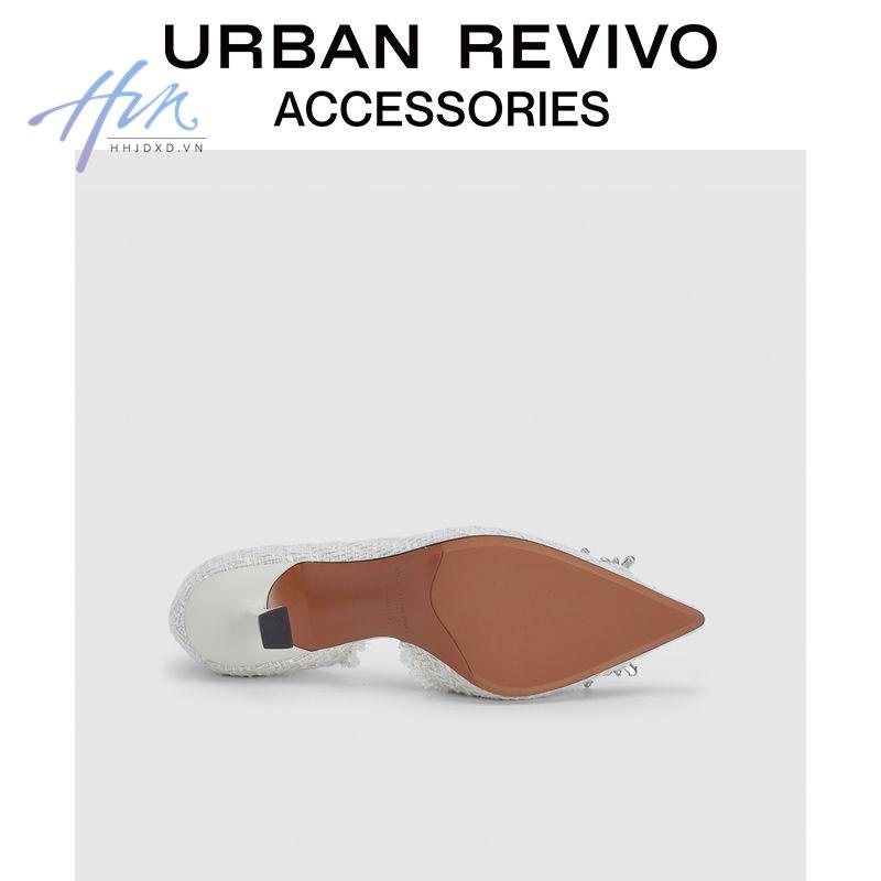 Giày Cao Gót Vải Tweed Đính Đá Phong Cách Thời Trang Mới 2022