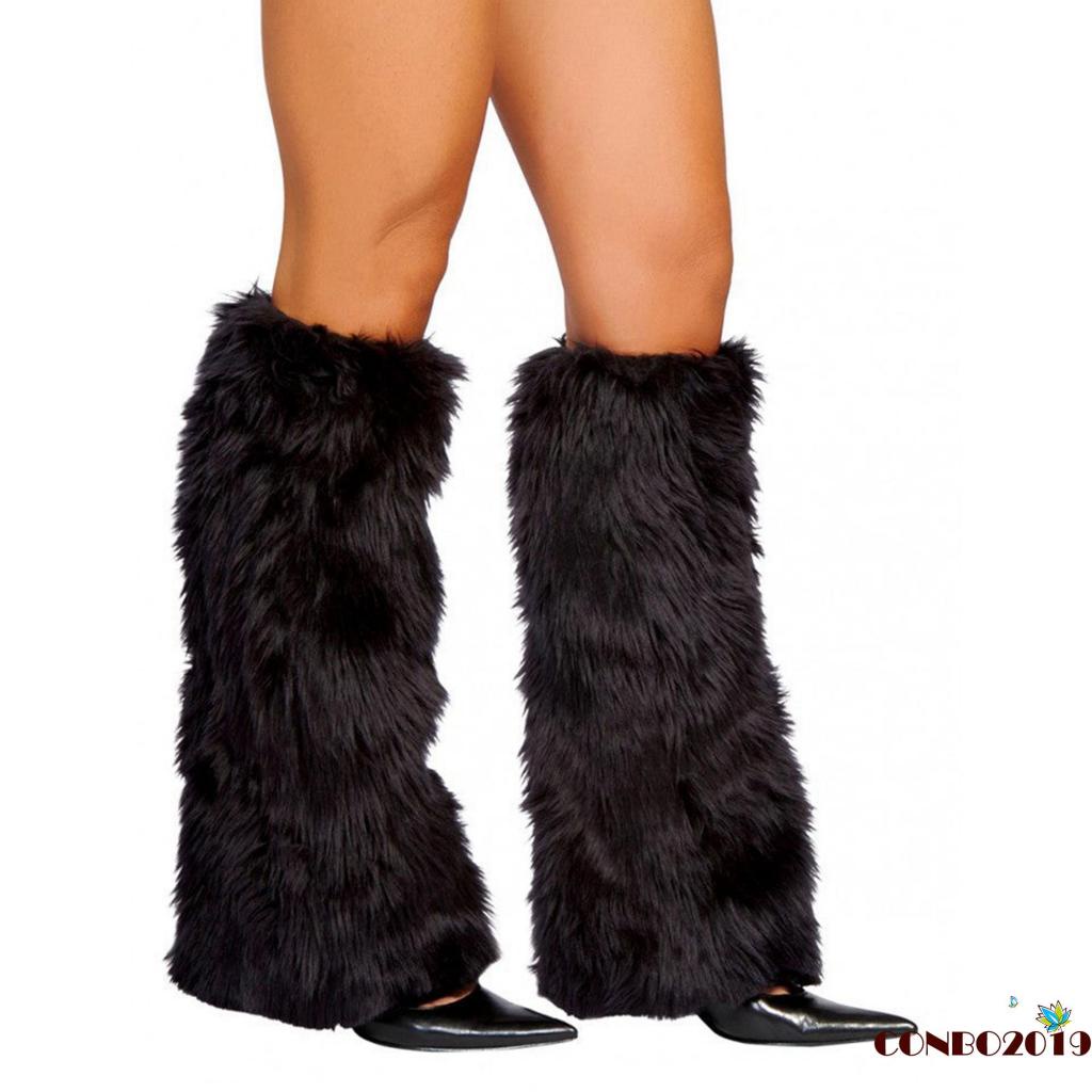 Hgm Vớ Ống Chân Lông Giả Mềm Mại Màu Trơn Giữ Ấm Mùa Đông Dành Cho Nữ