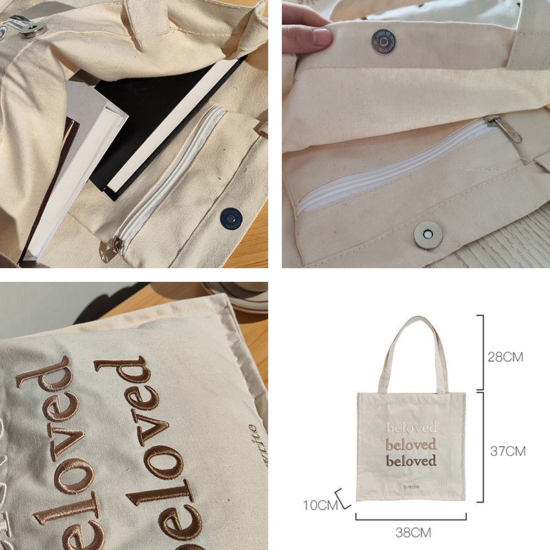 Mischa Túi Xách Đeo Vai Vải canvas Màu Trơn Sức Chứa Lớn Thời Trang Cho Học Sinh