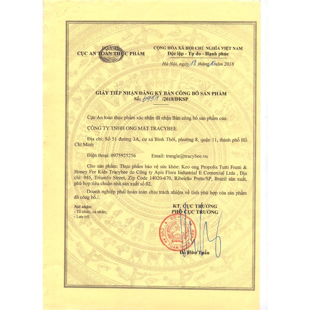 Keo ong giảm ho tăng đề kháng cho bé Tracybee Propolis Tutti Frutti & Honey For Kids Chai 30ml