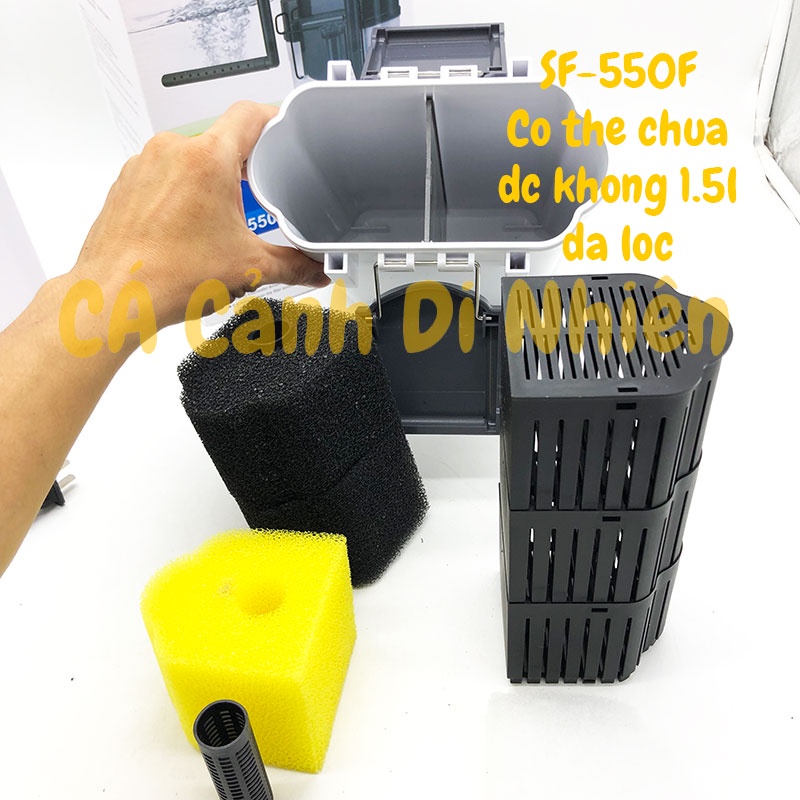 Máy lọc treo thành hồ cá SOBO SF-350F 5W SF-550F 7W cho bể cá 30-70 cm kèm lọc váng