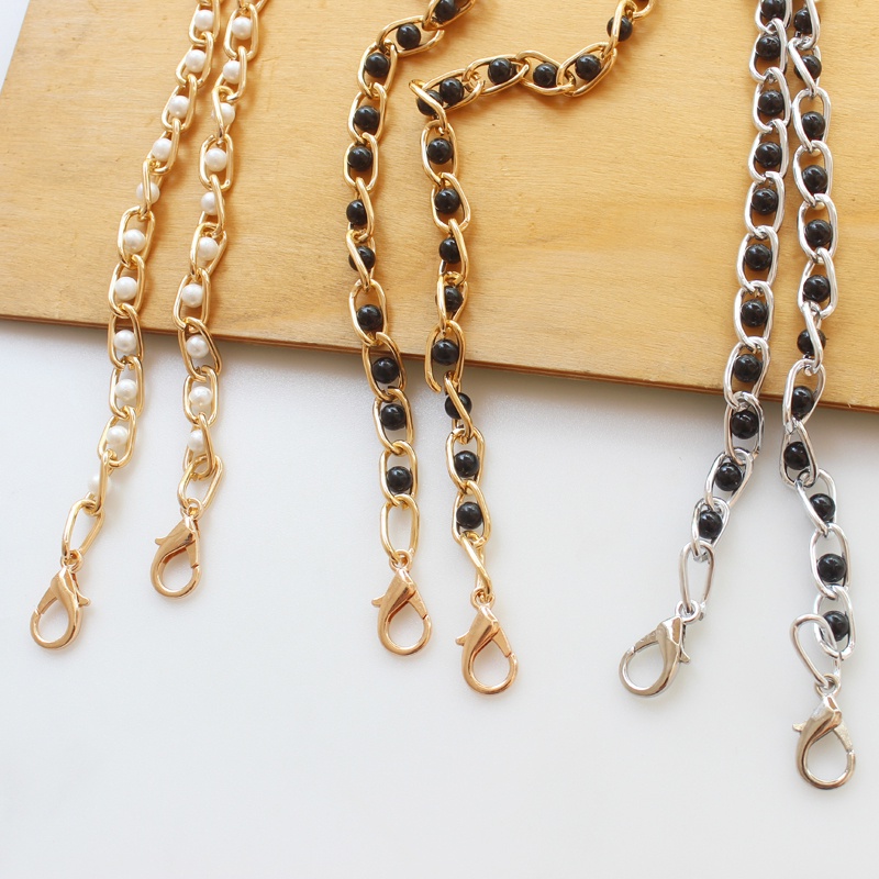 Dây Xích Nhôm Bản Rộng Đính Hạt Trang Trí Túi Xách Tiện Dụng