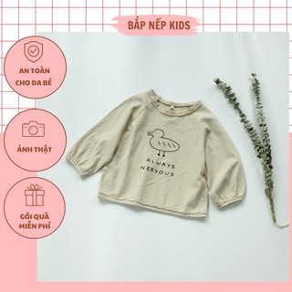 Áo thun dài tay in hình con vịt cho bé trai bé gái. Áo tay dài chất cotton thoáng mát. Áo phông