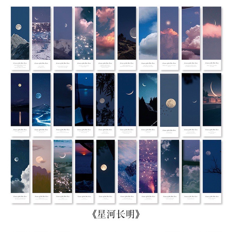 Bookmark đánh dấu trang mặt trăng giấy đẹp sáng tạo