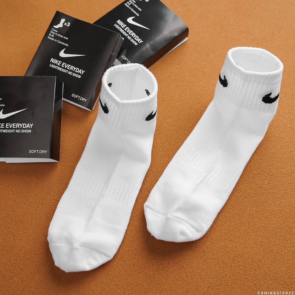 [ CAO CẤP ] Full Set 3 đôi vớ/tất thể thao cổ trung dệt kim dày dặn, thông thoáng 10922
