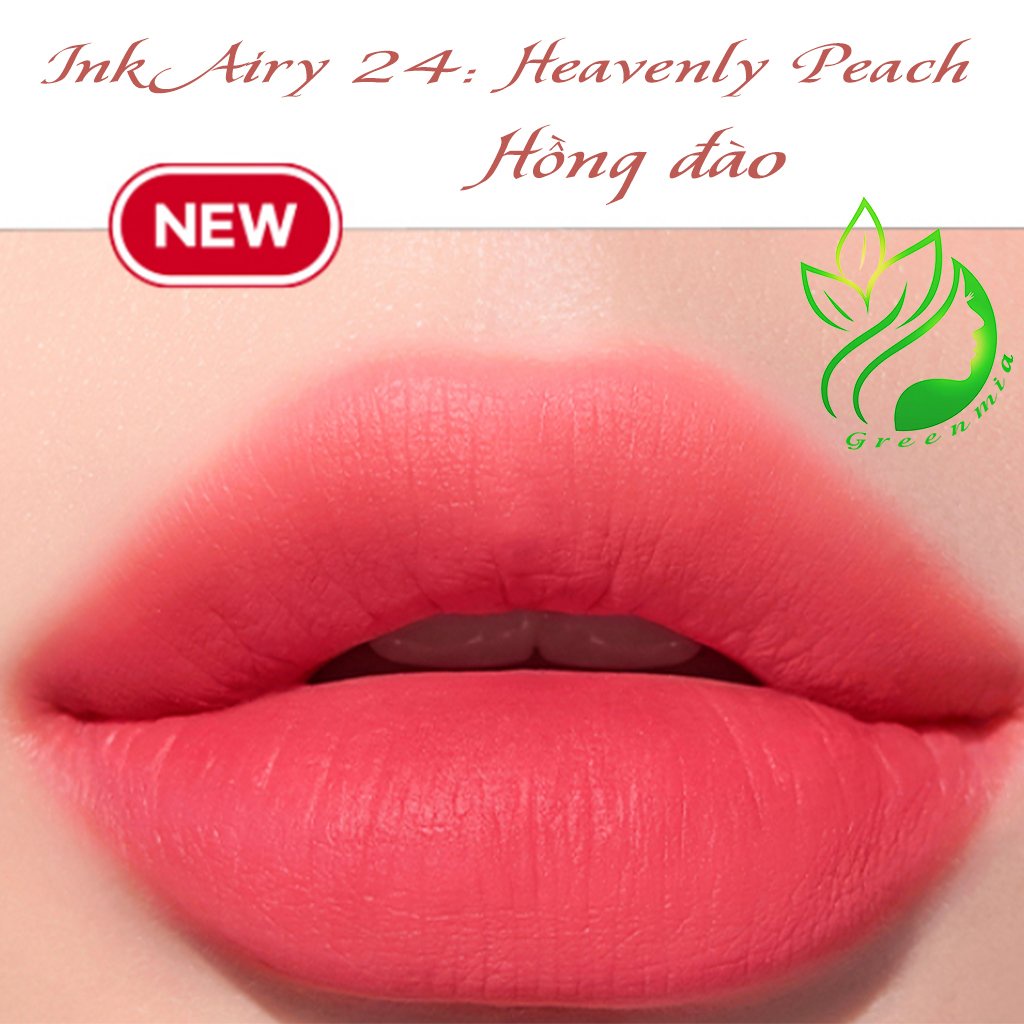 Son Ink Airy 24 Heavenly Peach Hồng Đào Kem Lì Peripera Ink Airy Velvet Lip Tint Mới Nhất 4g