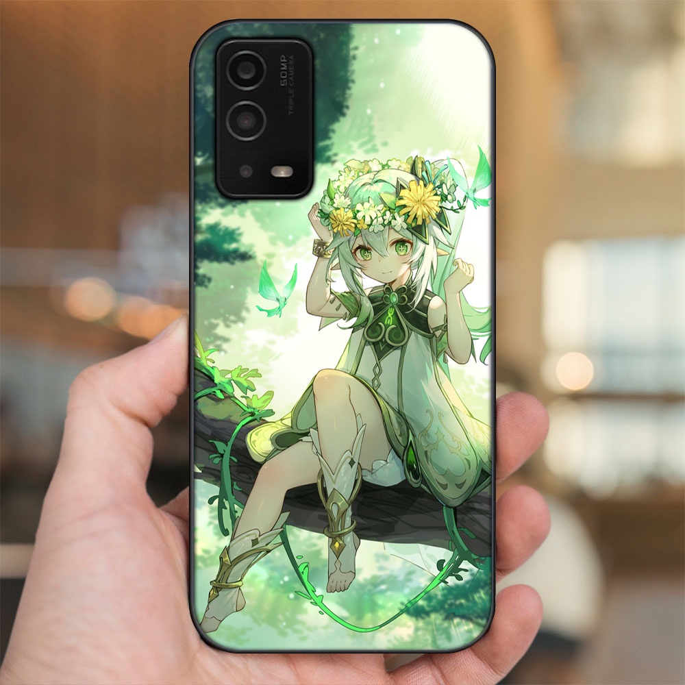 Ốp lưng Oppo A55 4G, A55 5G viền đen in hình Nahida Genshin Impact