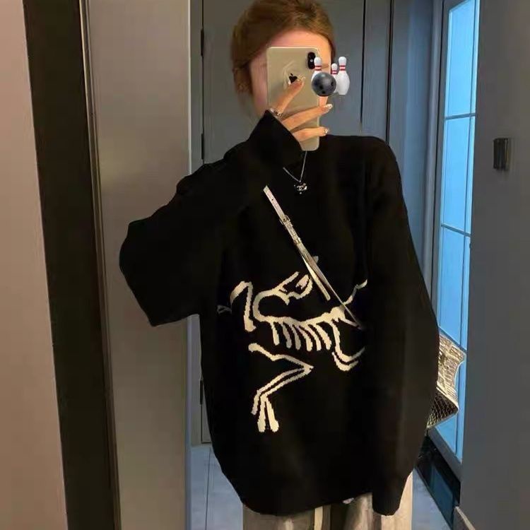 Áo Sweater Dệt Kim Màu Đen Phong Cách Retro Nhật Bản Cao Cấp Mùa Thu Đông Hàng Mới Bán Chạy Granny Fufu 'S Tren