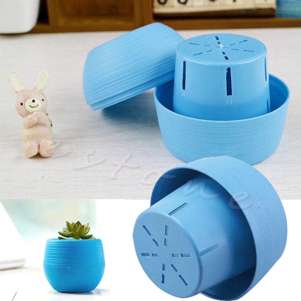 Chậu Nhựa 2 tầng Mini Trang Trí Văn Phòng 6 Màu