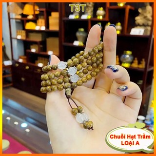 Chuỗi tràng hạt 108 mix Đá Phong Thuỷ màu trắng hợp mệnh Kim Thuỷ - T3T