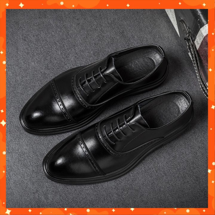 Giày Tây Nam Oxford Buộc Dây Công Sở Cao Cấp Giày Derby Đế Tăng Chiều Cao 4cm Phong Cách Trẻ Trung Lịch Lãm Sang Trọng