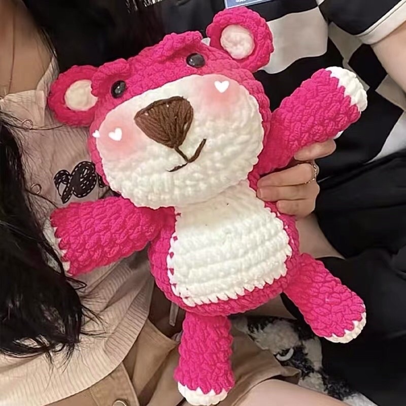-Hàng có sẵn đan tay Gấu dâu tây hotrend quà tặng ý nghĩa Noel