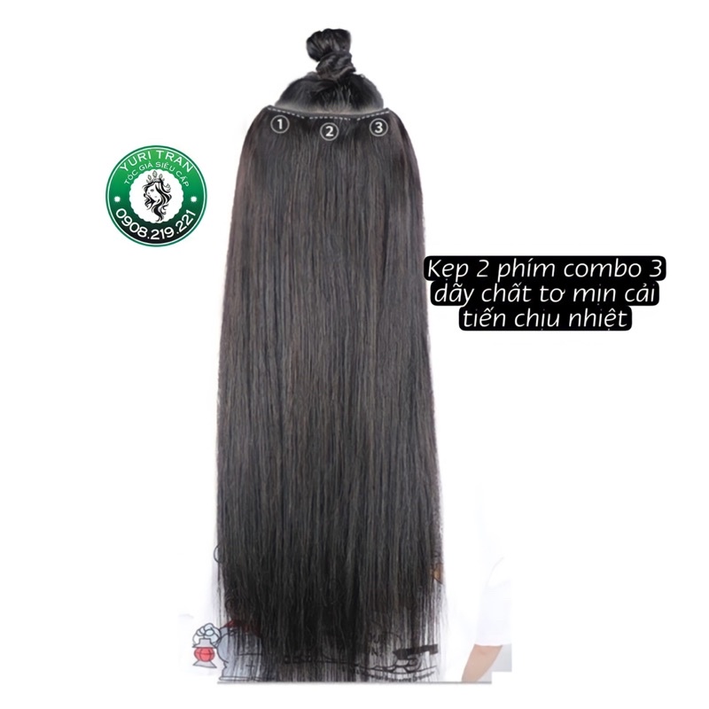 Combo Cao Cấp 3 dãy kẹp 2 phím, dày dặn, dễ dùng, chịu nhiệt như tóc thật.  mịn mượt như tóc thật