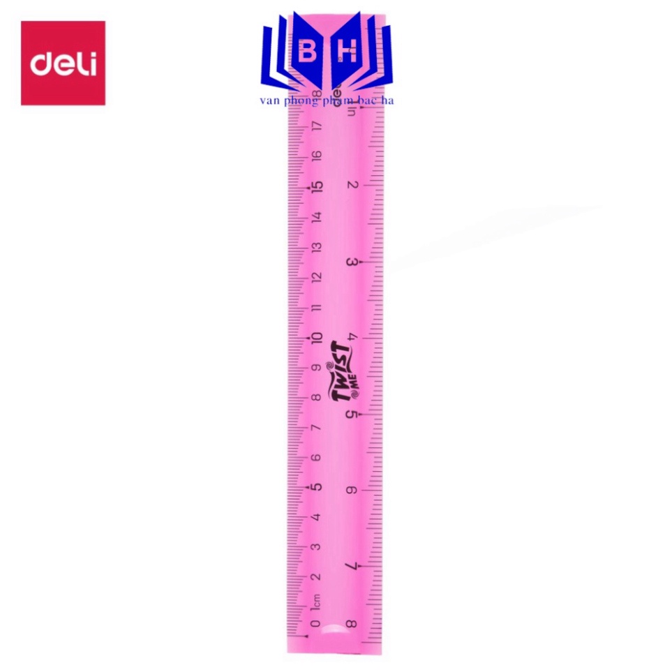 Thước kẻ nhựa dẻo EcoPVC 20cm Deli - E6208
