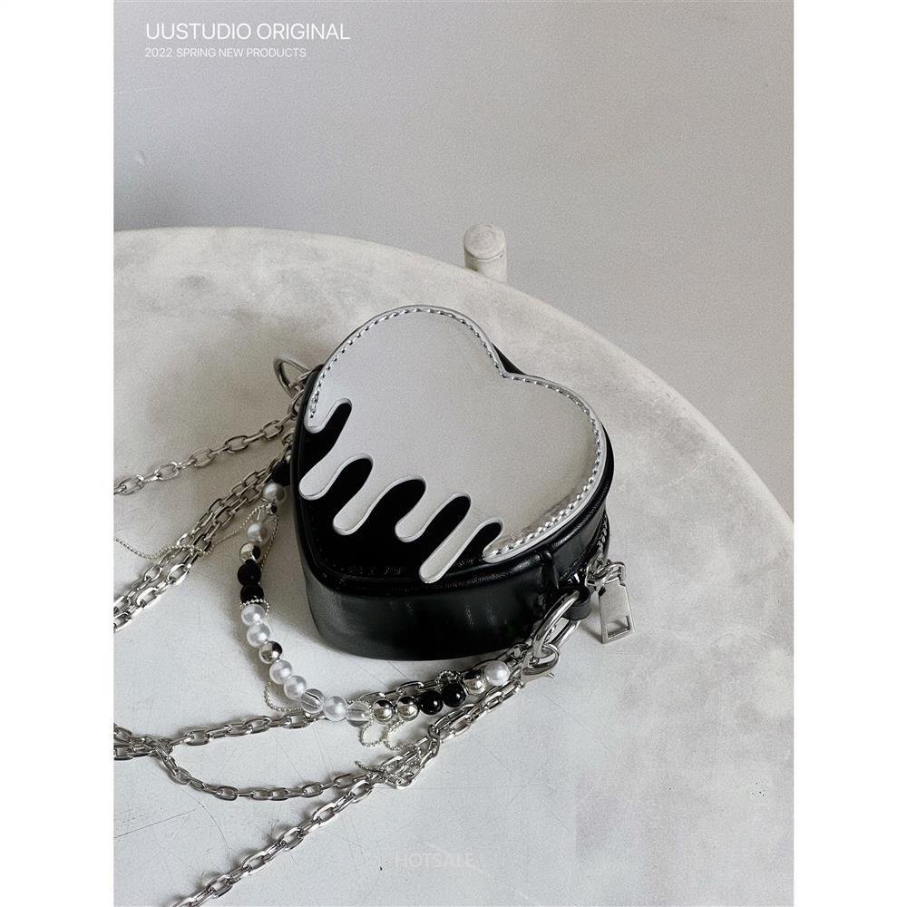 Niche Túi Đựng Son Môi Tai Nghe Son Môi Mini Phối Dây Xích Siêu Nhỏ Thiết Kế Chính Hãng Y2g Phân Hủy Trái Tim Thời