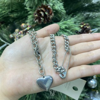 Vòng cổ xích+ kim gúc mặt tim