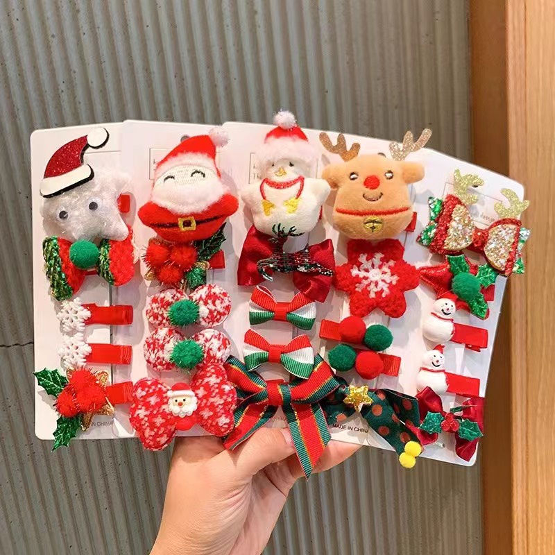 Set 5 Kẹp Tóc Noel Giáng Sinh Hình Thú Siêu Xinh 😍❤😍