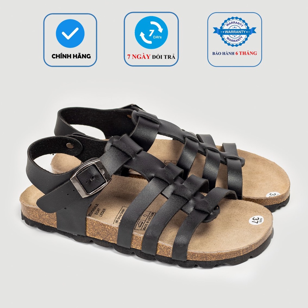 PU12 - Sandal công sở Đế Trấu BIOLINE Official Unisex nam nữ văn phòng Quai Chiến Binh Da Pu cao cấp