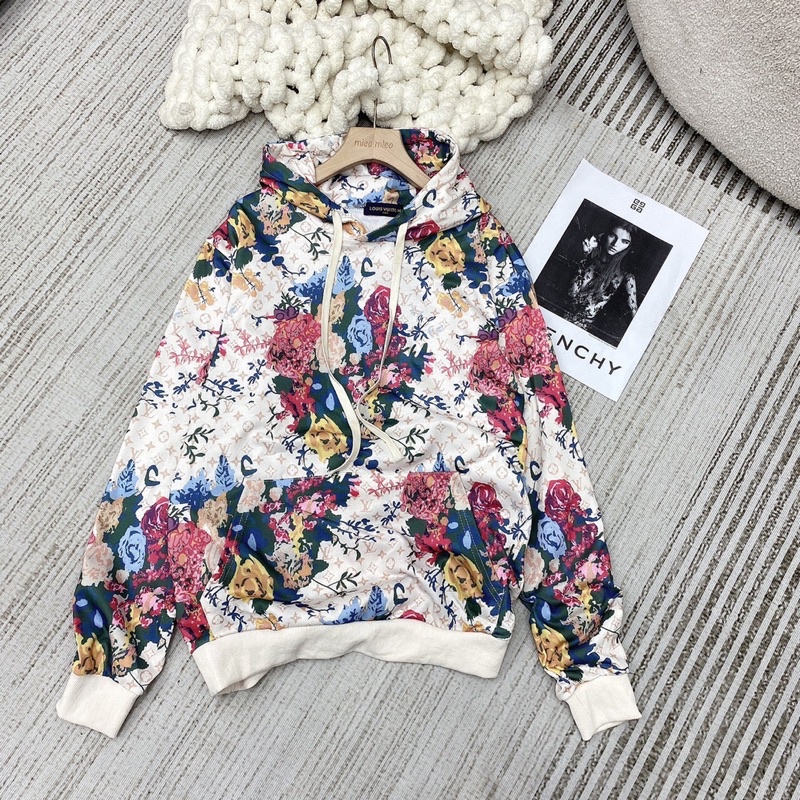Áo nỉ hodie hoa độc lạ chất hoạ tiết hoa phối màu