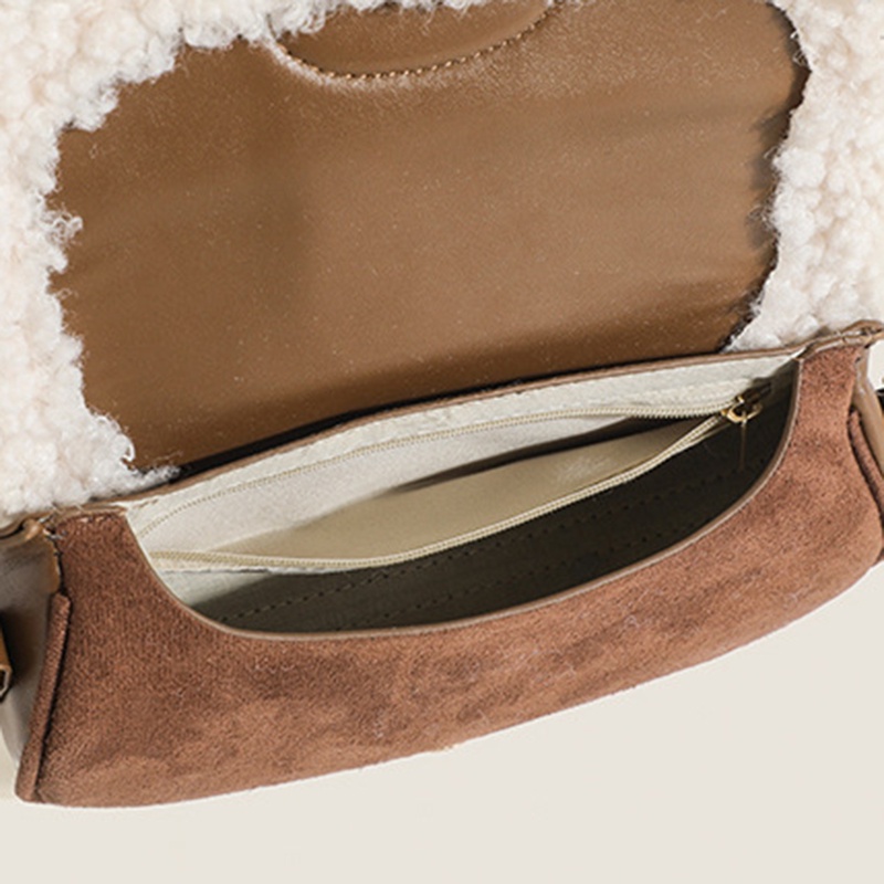 Túi Đeo Chéo Bằng Len Lông Cừu Phong Cách retro Cho Nữ
