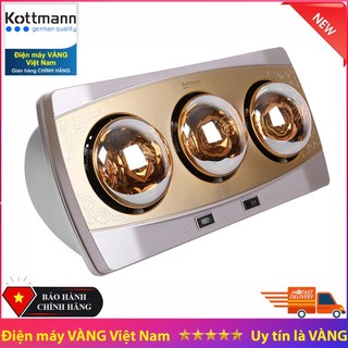 Đèn sưởi nhà tắm 3 bóng treo tường K3B-H
