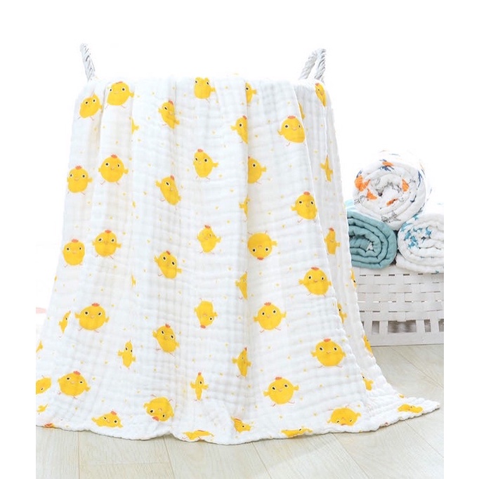 Khăn xô tắm 6 lớp sợi tre xuất Nhật cho bé sơ sinh, Mẹ bé Donan, Khăn tắm cho bé siêu mềm KT 1.1 x 1.1 mét