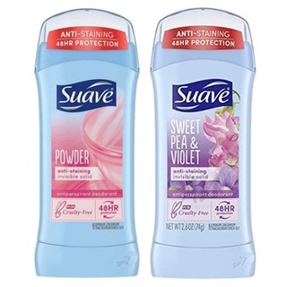 [KevUSA] Sáp lăn nách khử mùi nữ 48H Suave Invisible Solid Powder / Sweet Pea & Violet 74g / Roll On 80g