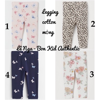 Quần legging cotton mỏng nhẹ HM Spain US CN từ 4-6m đến 3-4y