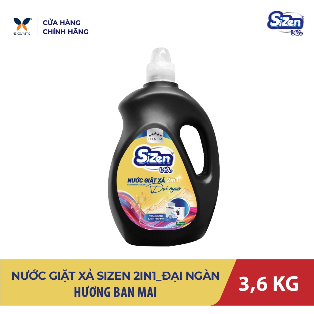 Nước Giặt Xả SIZEN 2in1 3.6KG 365MAX_Đại Ngàn - Trắng Sáng, Sạch Khuẩn, Khử Mùi Hôi