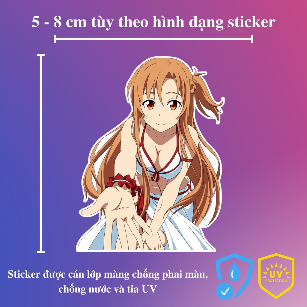 Sticker anime SAO chống thấm nước,sticker sword art online,nhãn dán trang trí điện thoại,laptop,ipad-NB.025