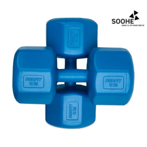 Vỏ tạ tay thể thao bằng nhựa bát giác Reefit 12kg không ruột - soohe