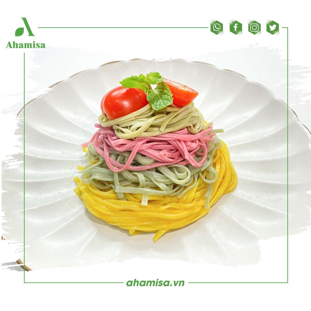 Combo Ngũ Sắc Mì Rau Củ Sạch Ahamisa, Mì Ăn Kiêng, Mì Rau Củ Cho Bé, Ăn Chay, Thực Dưỡng 1,2 KG