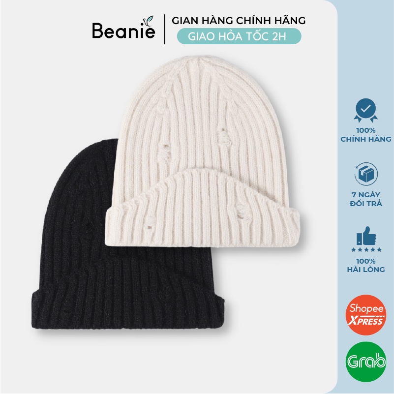 Mũ Len Dài Rách Cao Cấp BEANIE Thiết Kế Độc Đáo Thời Trang Hàn Quốc, Nón Len Trơn Unisex Nam Nữ Phong Cách Mùa Đông B057