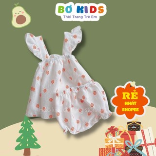 Đồ bộ bé gái - Bộ cánh tiên vải đũi xốp họa tiết siêu xinh cho bé gái 1-5 Tuổi DOBO007