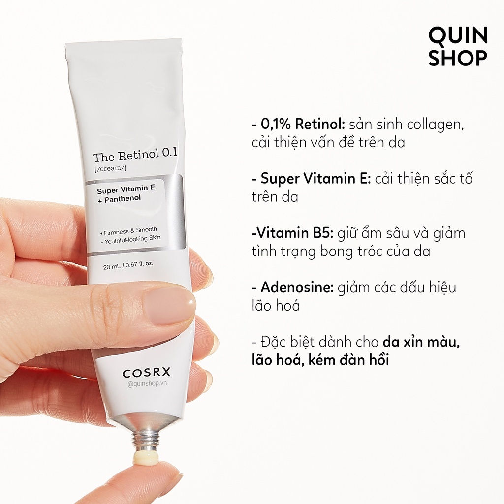 Kem Dưỡng Sáng, Mờ Nếp Nhăn Cosrx AHA BHA Vitamin C Daily, The Retinol 0.1% Cream