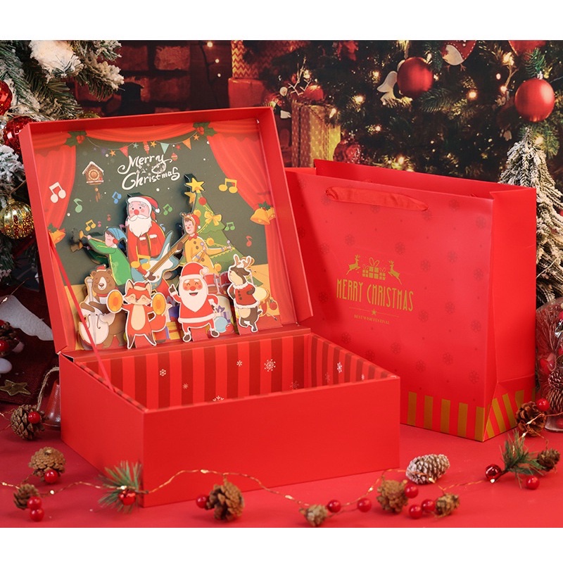 Hộp quà 3D Giáng Sinh cao cấp thiết kế độc đáo làm quà tặng đêm bình an