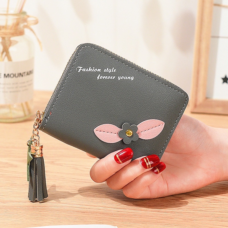 Ví mini bỏ túi nhỏ gọn thêu hình hoa xinh xắn dễ thương giá rẻ