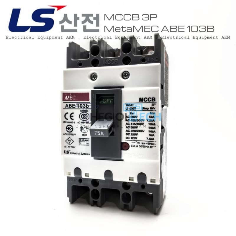 Aptomat Khối 3 Pha LS ABE 30A~100A,MCCB LS MetaMEC 30A~100A - 75A