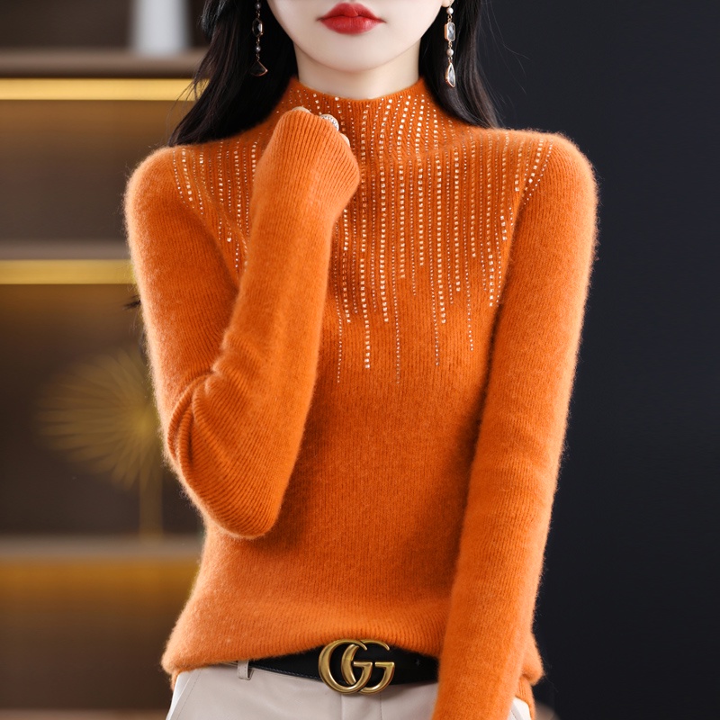 Áo sweater MULTIPLICATION 100 dệt kim cổ lọ dáng rộng thời trang thu đông mới