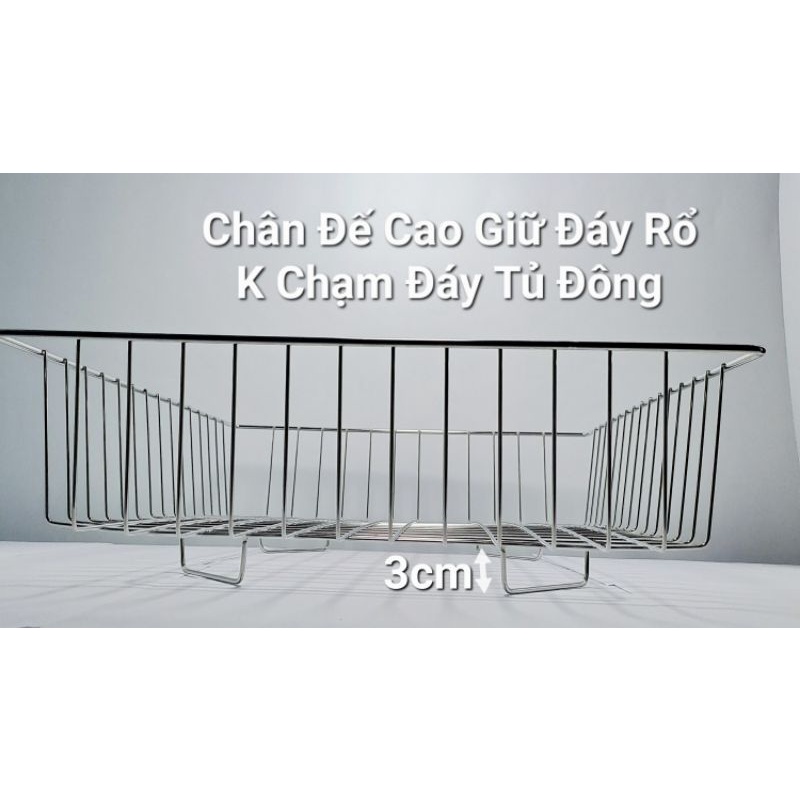 RỔ ĐỂ ĐÁY TỦ ĐÔNG LẠNH, CÓ CHÂN CÁCH NƯỚC DÙNG CHO NGĂN MÁT TỦ ĐÔNG