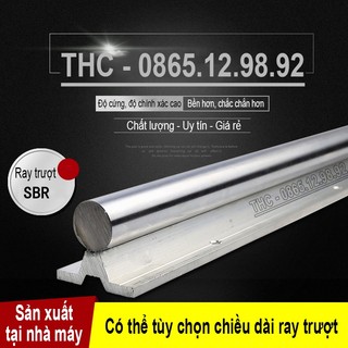 Thanh ray trượt tròn có đế sbr dài 1,5 mét phi 16mm