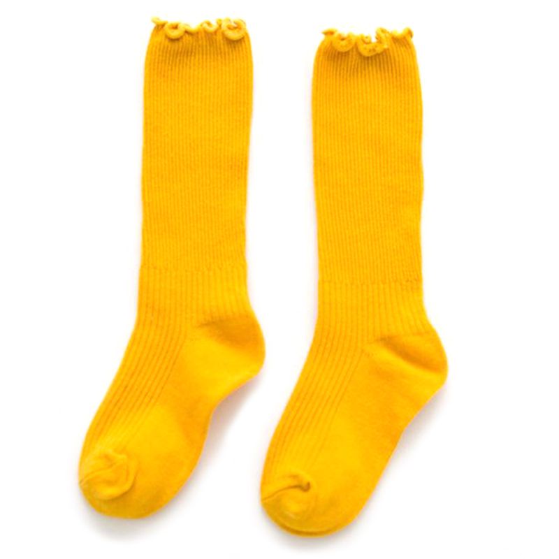 Vớ Cotton Pha Trộn Dài Ngang Bắp Chân Màu Trơn Dễ Thương Unisex