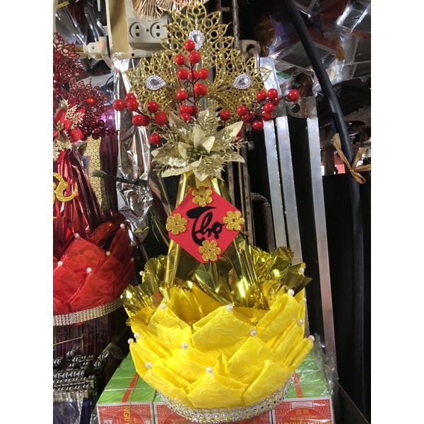 Đế Bày Oản- Đế Bày Tháp Bánh,Nước,Trà,TÀI LỘC hình Hoa Sen