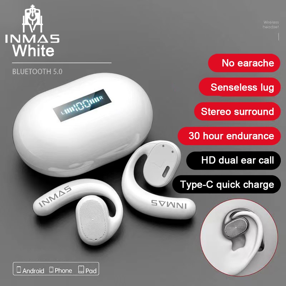 Inmas 5.0 Dẫn Truyền Xương Bluetooth Tai Nghe Loại Bỏ Tiếng Ồn Ip7 Chống Nước Không Dây Tai Nghe Có Mic Tai Nghe Over-Tai Nghe Nhét Tai.